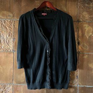 Merona Cardigan Sweater with ruffles * Black * L